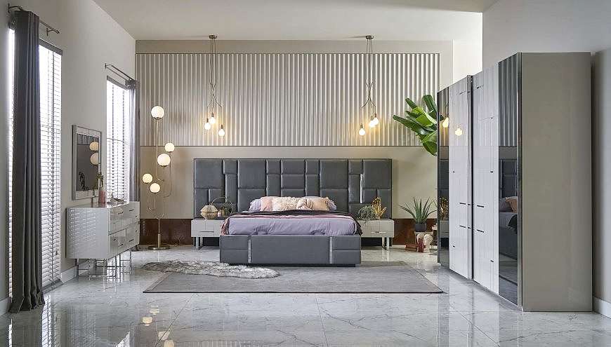 İbizi Ash Gray Bedroom Set