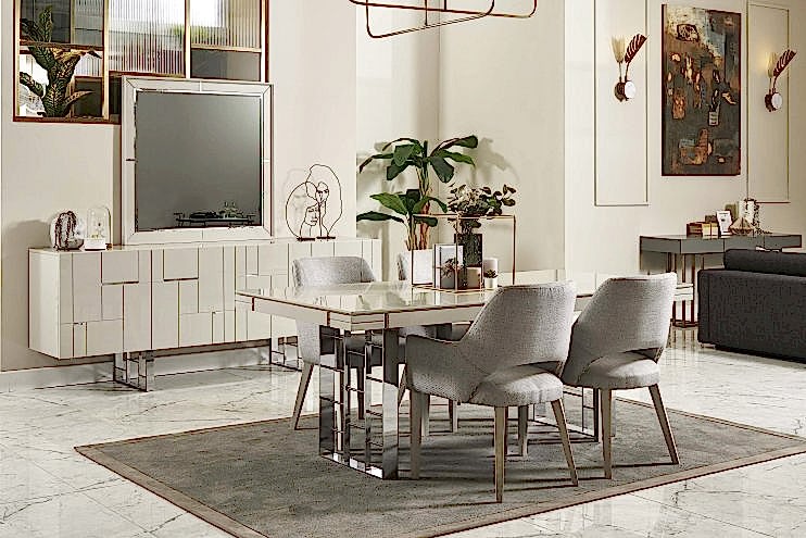 İbizi Ash Gray Dining Set