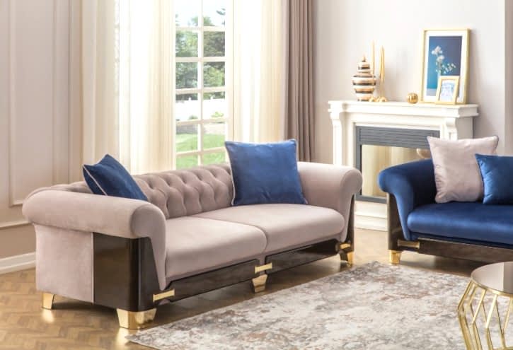 Nish Blue Sofa Set